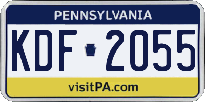 PA license plate KDF2055