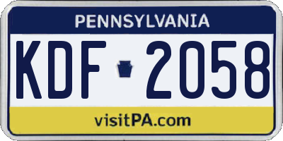 PA license plate KDF2058