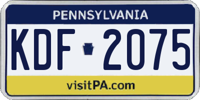 PA license plate KDF2075