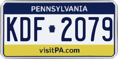 PA license plate KDF2079
