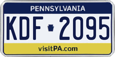 PA license plate KDF2095