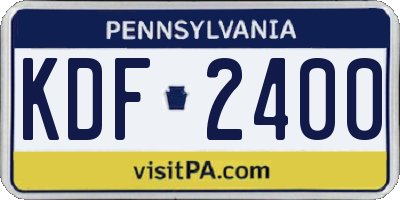 PA license plate KDF2400