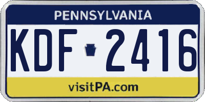 PA license plate KDF2416