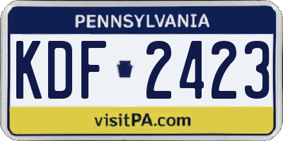PA license plate KDF2423