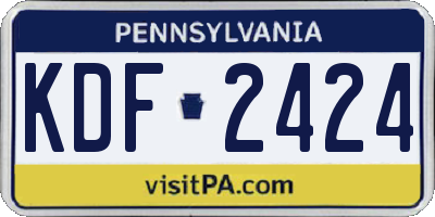 PA license plate KDF2424