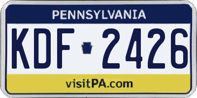 PA license plate KDF2426