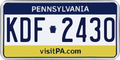 PA license plate KDF2430