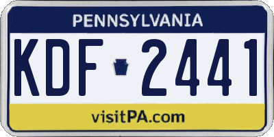 PA license plate KDF2441