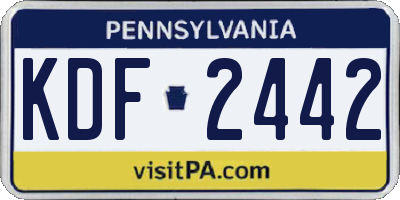 PA license plate KDF2442