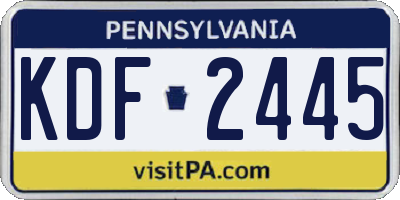 PA license plate KDF2445