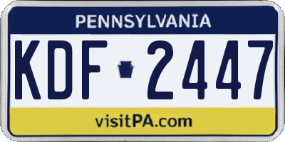 PA license plate KDF2447
