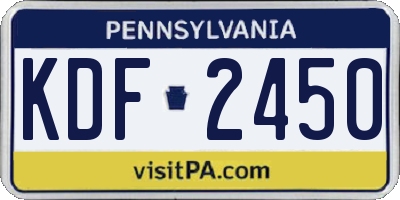 PA license plate KDF2450