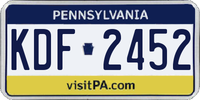 PA license plate KDF2452