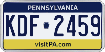 PA license plate KDF2459