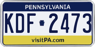PA license plate KDF2473