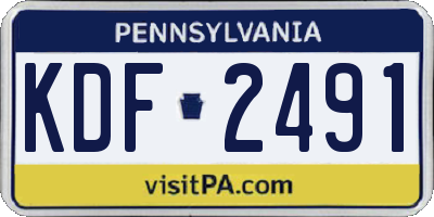 PA license plate KDF2491