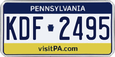 PA license plate KDF2495