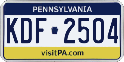 PA license plate KDF2504