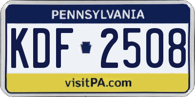 PA license plate KDF2508
