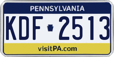 PA license plate KDF2513