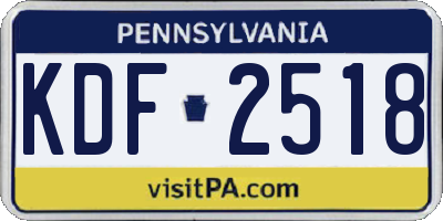 PA license plate KDF2518