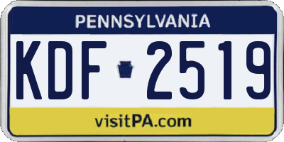 PA license plate KDF2519