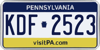 PA license plate KDF2523
