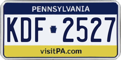 PA license plate KDF2527