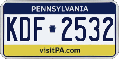 PA license plate KDF2532