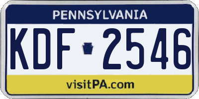PA license plate KDF2546