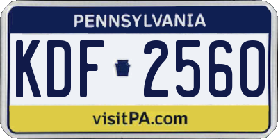 PA license plate KDF2560
