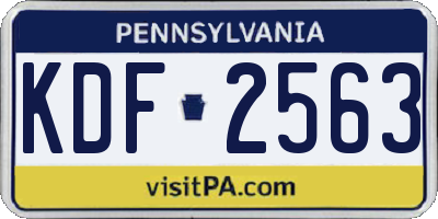 PA license plate KDF2563