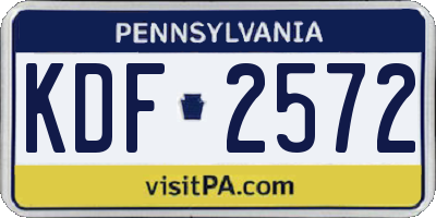 PA license plate KDF2572