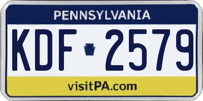 PA license plate KDF2579