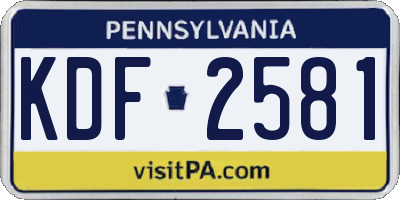 PA license plate KDF2581