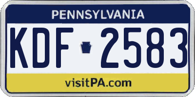 PA license plate KDF2583