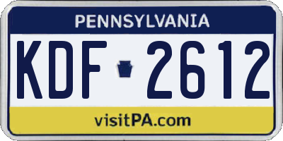 PA license plate KDF2612