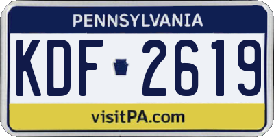 PA license plate KDF2619