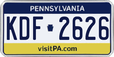 PA license plate KDF2626