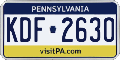 PA license plate KDF2630