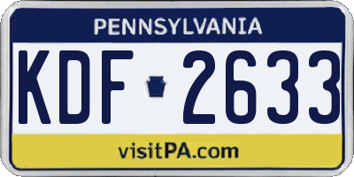 PA license plate KDF2633
