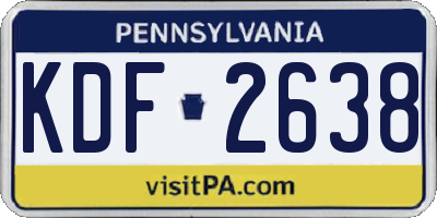 PA license plate KDF2638