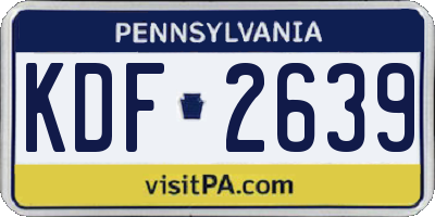 PA license plate KDF2639