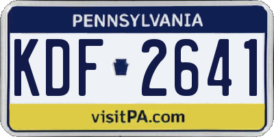 PA license plate KDF2641