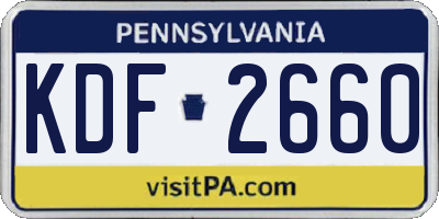 PA license plate KDF2660