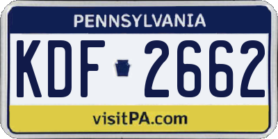PA license plate KDF2662
