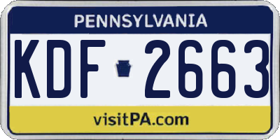 PA license plate KDF2663