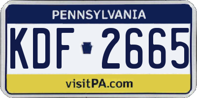 PA license plate KDF2665