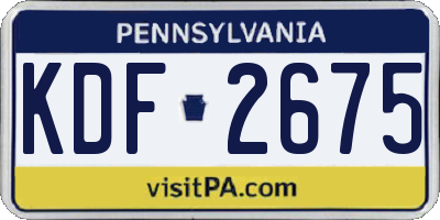 PA license plate KDF2675