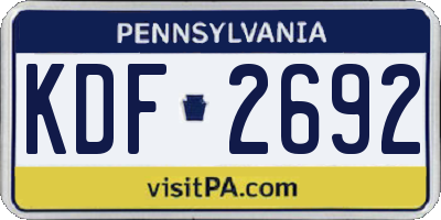 PA license plate KDF2692